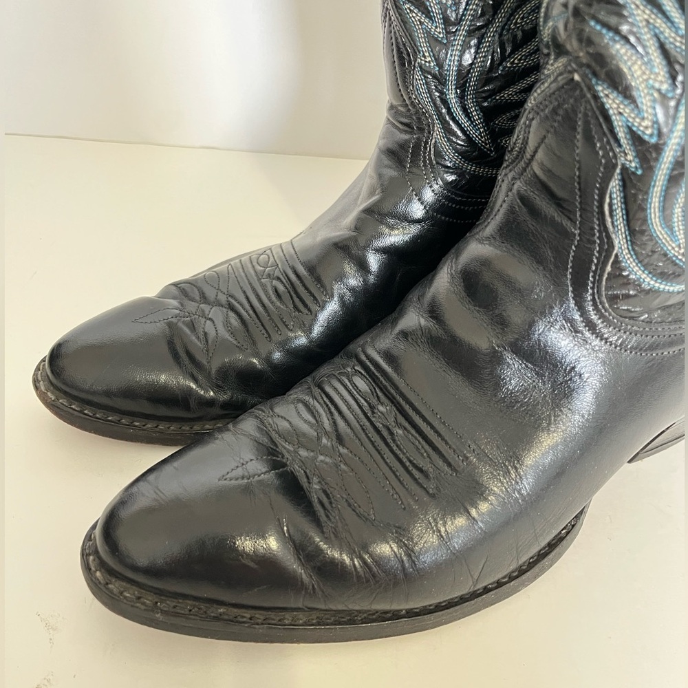 Nocona Men's Black Pointed Toe Cowboy Western Boots Size 8.5D - Picture 9 of 10
